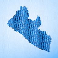 Liberia Map Triangle Pattern Blue