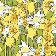 Seamless pattern with narcissus flowers N11