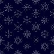 various types of outline white snowflakes seamless pattern eps10