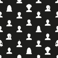 men and women head simple avatar icons seamless pattern eps10