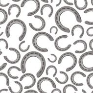 silver metal horseshoe seamless white pattern eps10