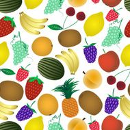 colorful various fruit summer seamless pattern eps10