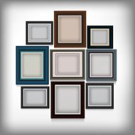 Photo frames on wall