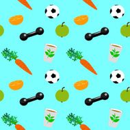 Healthy lifestyle seamless pattern N6