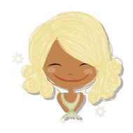 Cute Girl Smiling Sketch For Your Design N68