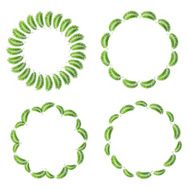 Palm Leaf Frame Set Vector Illustration