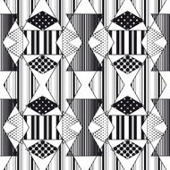 Pretty geometric abstract seamless patternwith different textures and dots N7