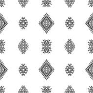 Ethnic monochrome seamless pattern Hand-drawn background template N20