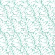 Vector Green Tropical Leaves Texture Seamless Pattern