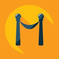 Flat modern design with shadow protective tape post N2