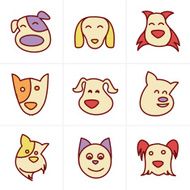 Icons Style fun dog icon vector