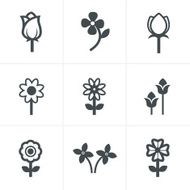 Vector Flower icon set