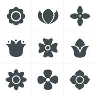 Flower Icons Set Vector Design