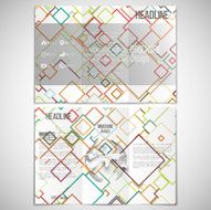 Vector set of tri-fold brochure design template on both N31