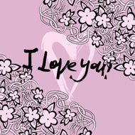 Grunge valentine card with hand drawn text N2