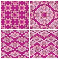 Set of ornaments seamless floral patterns