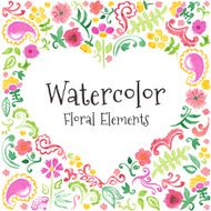 Watercolor elements set N2