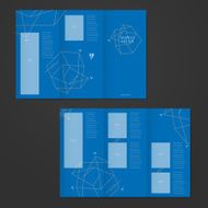 simplicity tri-fold brochure template design with elegant polygo