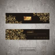 luxurious floral banner template set design N2