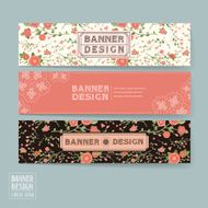 graceful floral banner template design