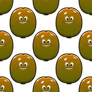 Cartoon kiwi fruits seamless pattern