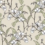 Seamless pattern with flowers orchids N17