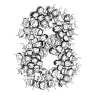 Number eight people crowd vector alphabet design