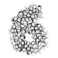 Number six people crowd vector alphabet design