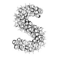 Letter S people crowd vector alphabet design