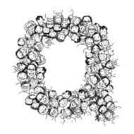 Letter Q people crowd vector alphabet design