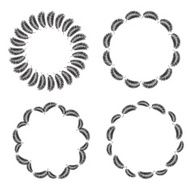 Palm Leaf Frame Set Vector Illustration N2