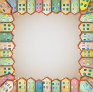 Frame of colorful homes