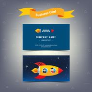 vector cute taxi business card