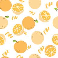 Seamless orange pattern on white background