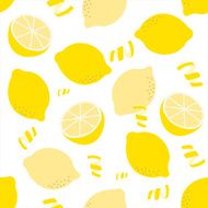 Seamless lemon pattern on white background N2