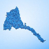 Eritrea Map Triangle Pattern Blue