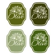 Illustration set of label with olive tree Vector