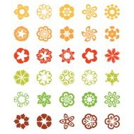 Set of flat icon flower Vector