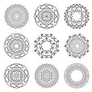 Set Mandalas Round Ornament Vector