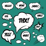 set of comic bubbles and elements