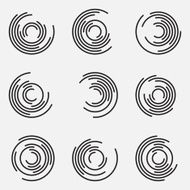 Set of abstract circle frames