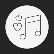love music line icon