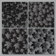 Vector Black Leaves 3d Seamless Pattern Background N4