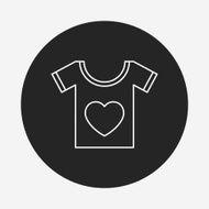 heart t-shirt line icon