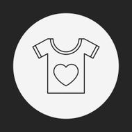 heart t-shirt line icon N3
