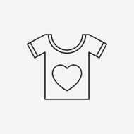 heart t-shirt line icon N4