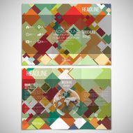 Vector set of tri-fold brochure design template on both N32