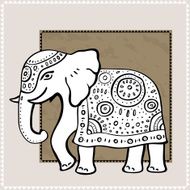 Elephant Indian style Decorative Vector illustration N8