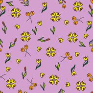 Floral seamless pattern on pink background