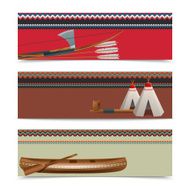 American indian ethnic banners set